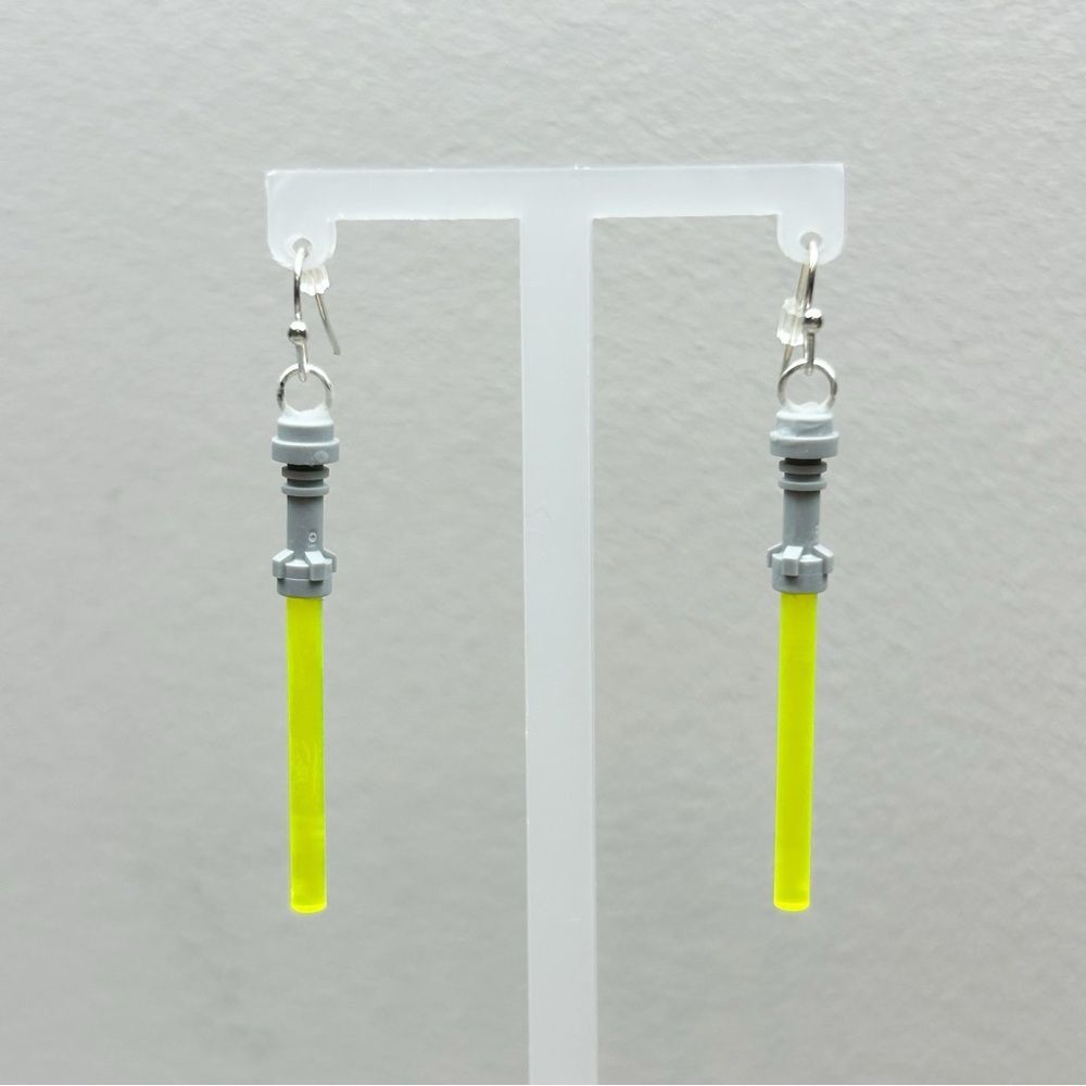 Novelty Earrings Lego Lightsaber Ear-wire Earrings Handmade